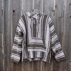 White and Gray Authentic Baja Hoodie or “Drug Rug”
